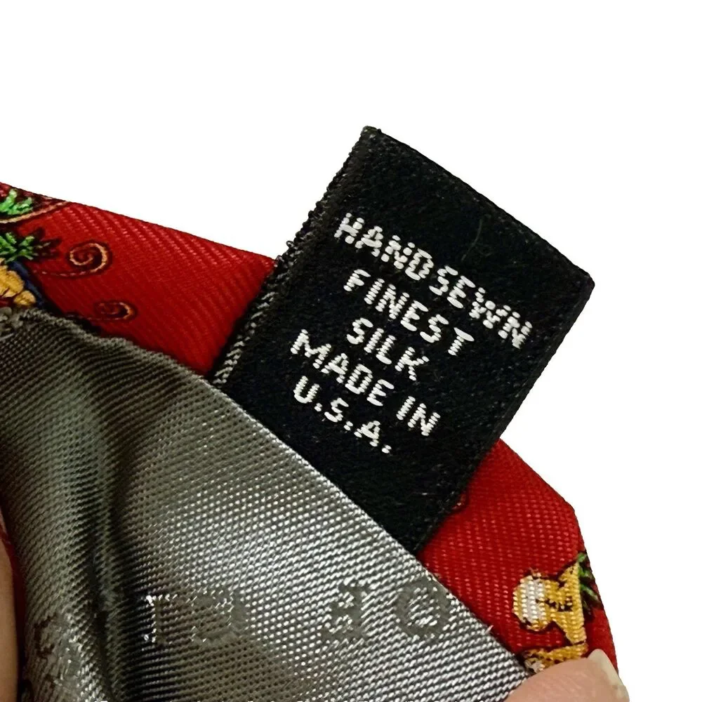 ROBERT TALBOT Best in Class Men's Silk Tie Red w/Monkeys 